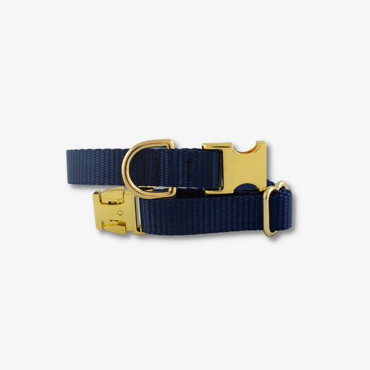 Pet Collar – Adjustable Everyday Design, Nylon Webbing, Gold Hardware, Durable & Stylish