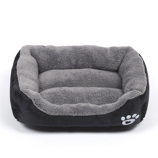 Plush Pet Bed – Cute Ears & Tail Design, Ultra-Soft Fleece, Washable, Anti-Slip Base