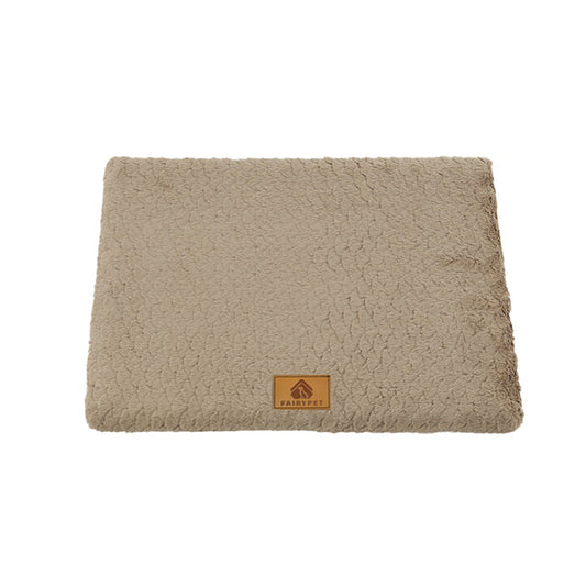 Short Plush Dog Bed Mat – Soft Plush Cushion, Washable Zipped Cover, XXS–XXL Sizes