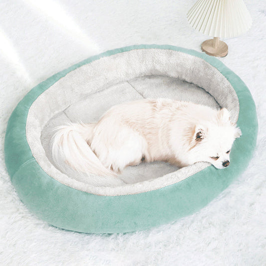 Velvet Dog Bed – Plush Fleece Interior, All-Season Comfort, Soft & Supportive