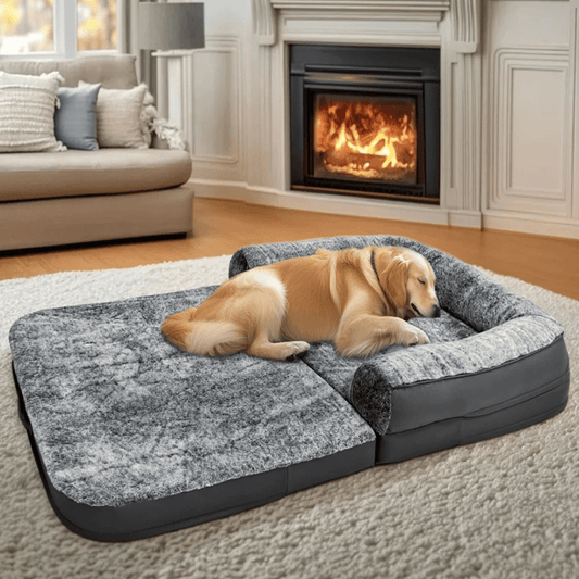Calming Bolster Lounger – Oversized Plush Bed for Pets & Owners, Foldable, Washable, Waterproof